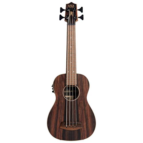 Kala U-Bass Striped Ebony, Fretted, Metal Round Wound Strings with Deluxe Bag - Les Beatles, Paul McCartney, John Lennon, RIngo Starr, George Harrison Kala U-Bass Striped Ebony, Fretted, Metal Round Wound Strings with Deluxe Bag