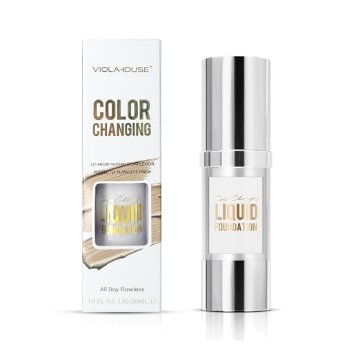 VIOLA HOUSE Base de Maquillaje que Cambia de Color, Maquillaje Líquido para el Rostro, Maquillaje Sérum Con Color, Ligera, Hidratante.1.0 Fl Oz/30ML (Oscuro, 30ml)