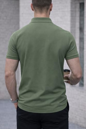 Image of Mack Jonney Men's Cotton Polo T-Shirt|Solid Regular Fit|Half Sleeve Collar T-Shirt for Casual Wear-MJ-32