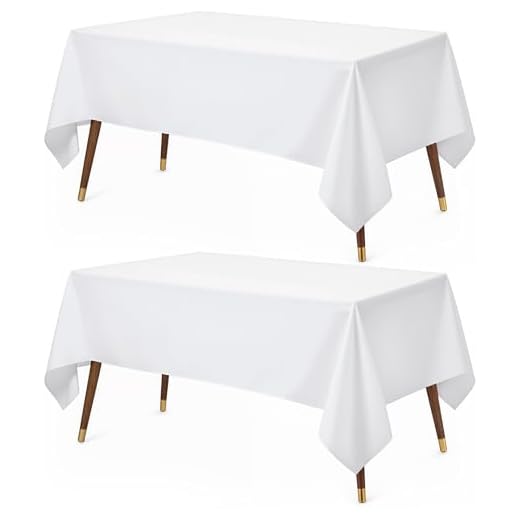 Utopia Kitchen Rectangle Table Cloth 2 Pack(60x102 Inches, White), Tablecloth Machine Washable, Polyester Table Cover for Dining, Buffet Parties, Picnics, Events, Weddings and Restaurants