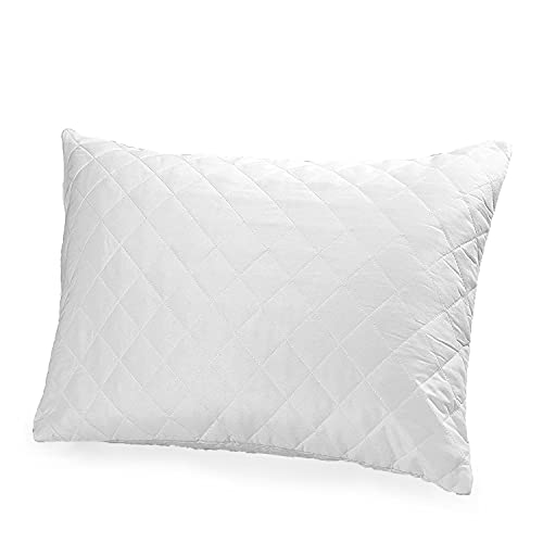 Linen Empire Pillows 1 Pack with Microfibre Diamond Quilted Cover (1 Pack, Standard) - Filled Pillows for Side, Stomach and Back Sleeper-Hotel Quality, Comfort Down Alternative Bed Pillows