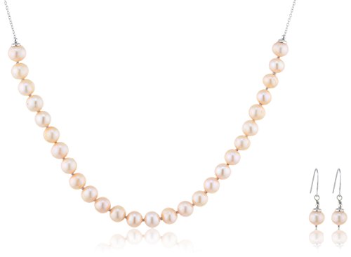 Preisvergleich Produktbild Sakura Pearl Damen -Schmuck-Sets 925_Sterling_Silber AM288C