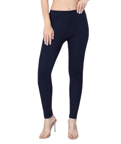 Image of Thrifty Thread Women's Cotton Full Length Leggings | Soft & Comfortable Leggings | High Waist | Regular Fit