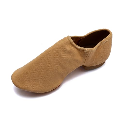 MSMAX Jazz Shoes for Women Stretchy Canvas Kids Training Cheering Dance Sneakers