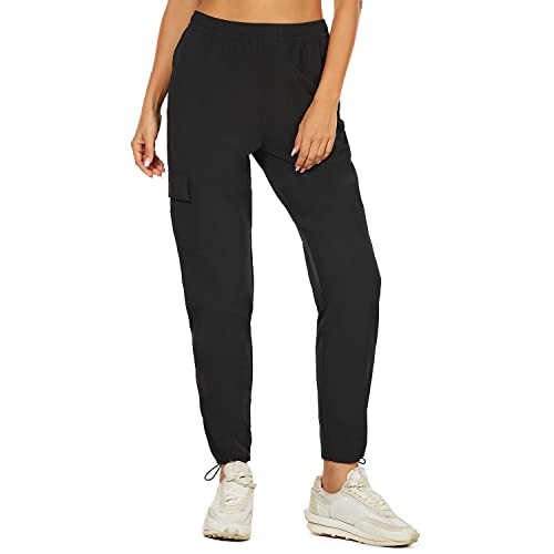 HUGE SPORTS Damen Leichte Cargohose Atmungsaktive Wanderhose Trekkinghose Outdoor Hose zum Wandern Schwarz XL Cover