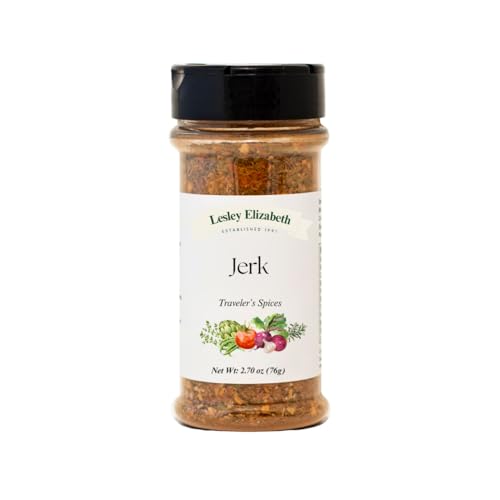 Image of Lesley Elizabeth Jerk Traveler's Spices - Authentic Caribbean Jerk Seasoning Blend for Chicken, Pork, Seafood & Veggies | Bold Heat & Island Flavor | Gourmet Rub for Grilling & Cooking