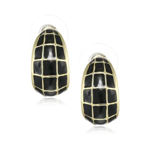 Estele Black Colour and Gold Plates Box Design Studs for Women