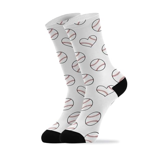 Wusikd A Baseball Socks for Women and Men Heart Long Socks for Athletic Running 2