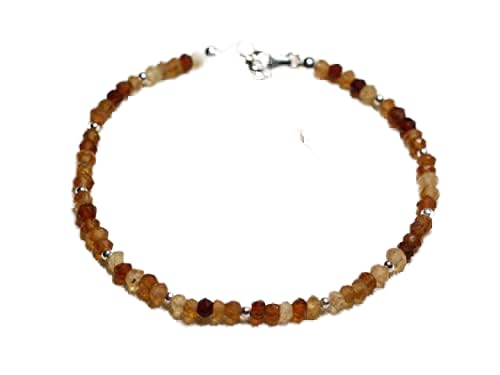 Grenade hessonite 3mm bracelet en pierres naturelles rondelles facettées