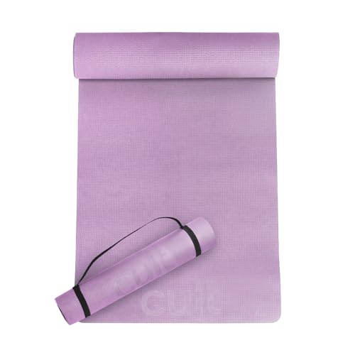 Image of CULT EVA Yoga Mat 6mm with Carry Strap - Dual Color Lavender, Anti-Slip, Lightweight & Durable Exercise Mat for Yoga, Pilates, Meditation, Gym & Home Workouts