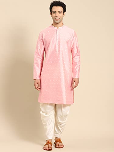 Image of Men's Navy Blue Cotton Festive Wear Regular Fit Woven Design Kurta | Indian Wedding Wear Kurta | Festive Ethnic Kurta