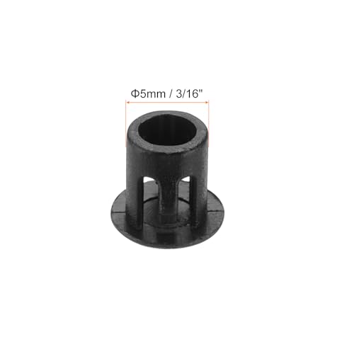 Image of MECCANIXITY 100PCS 5mm(3 /16 inch) Black Plastic Hole Plugs, Flush Type Panel Hole Plugs Insert End Caps for Locking Hole Tubes Furniture Cabinet