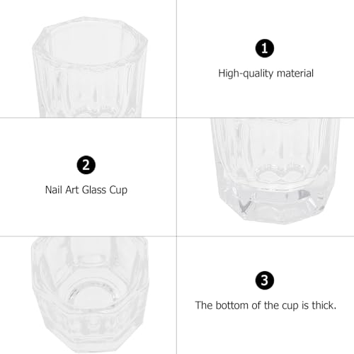 NOLITOY 3pcs Vasos de lavado para manicure en vidrio miniatura 7