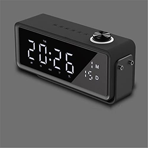 WJCCY Draadloze bluetooth speaker wekker subwoofer radio outdoor home mini draagbare computer audio (Color : Black)