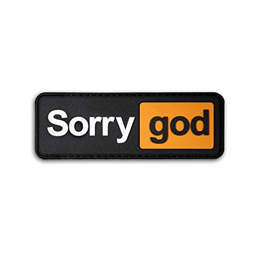 Sorry God Pron Hub Parody PVC Rubber Morale Patch, Hook Backed Morale Patch by NEO Tactical Gear