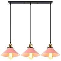 iDEGU iDEGU Vintage hanglampen, 3 lampen, 20 cm, industriële
