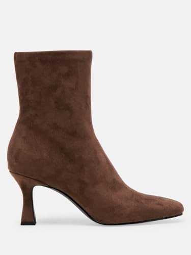 Coutgo Womens Kitten Heel Ankle Boots Square Toe Side Zipper Dressy Booties Fall Shoes4