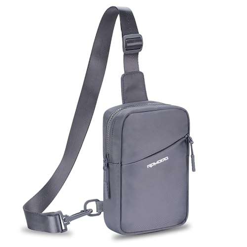 RDMODO Sling Bag for Men, Small Crossbody Bags for Women 3 Pockets, Grey