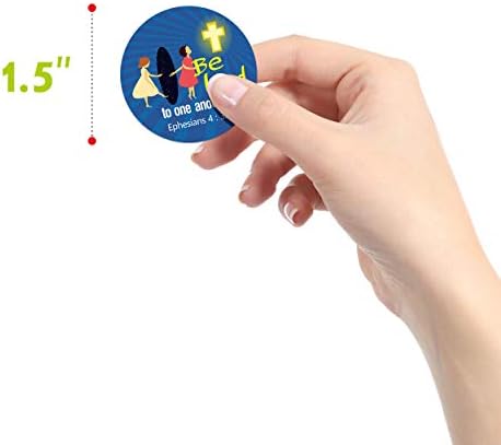 1200 Christian Prayer Faith Bible Verse Stickers in 16 Designs with Perforation Line (Each Measures 1.5" in Diameter)