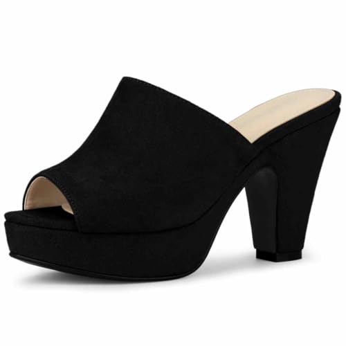 Image of Allegra K Women's Open Toe Platform Chunky Heel Slides Sandals