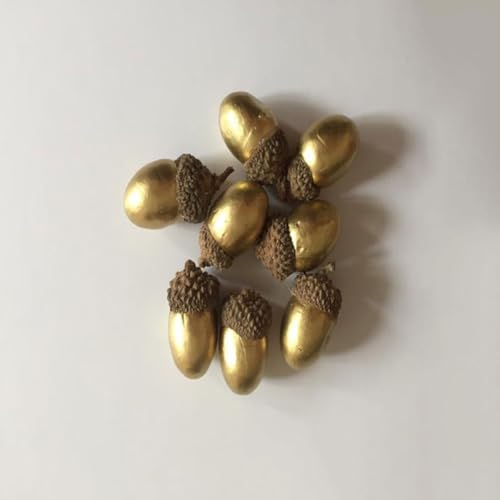 Bellotas artificiales doradas de espuma con 50 piezas mini para decoración de mesas navideñas 7
