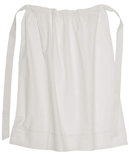 Battle-Merchant - Grembiule medievale lungo da donna - cotone - ideale per costumi medievali o vichinghi, giochi di ruolo dal vivo (LARP) - taglia unica - bianco sporco - lunghezza 80 cm