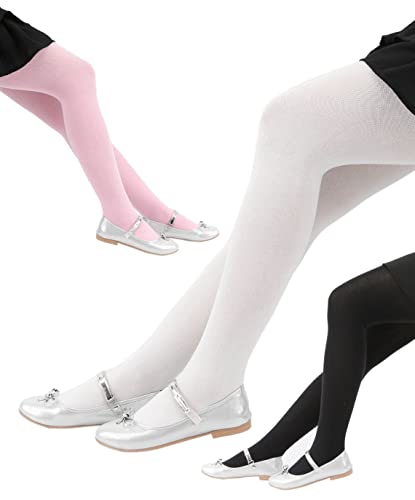 SIRRI Girls Opaque Fleece Tights Ultra Soft Footed Stocking3