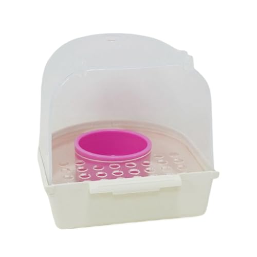 Parakeet Bath - de alimentación transparente extraíble y bañera para loros para mascotas, pájaros, loros, pinzones, monjes, alimentación de pajarera, estación de agua, uso en interiores y