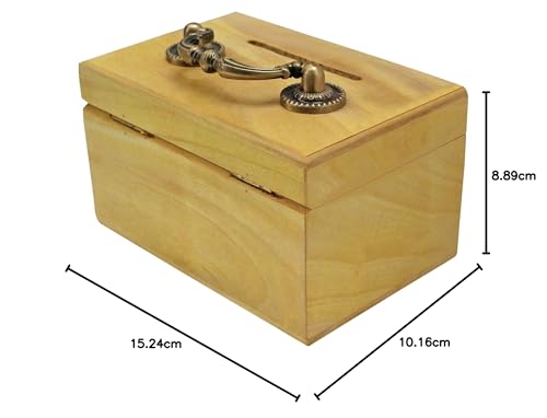 Image of ITOS365 Handmade Wooden Antique Money Bank - Coin Saving Box - Piggy Bank - Gifts for Kids, Girls, Boys & Adults