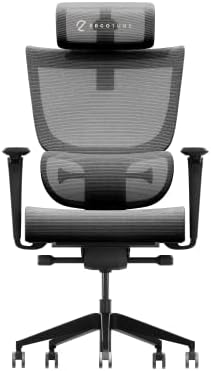 ErgoTune Supreme Ergonomic Office Chair - Adjustable Backrest Desk Chair, Lumbar Support, Headrest, 5D Armrests - High Back Breathable Durable Mesh Recline (Charcoal Black)