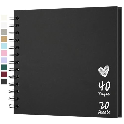 Hiwhy Fotoalbum Scrapbook 18x18 cm 40 Seiten DIY Scrapbook Hartes...