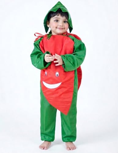 Image of BookMyCostume Carrot Gajar Vegetable Kids Fancy Dress Costume 3-4 years