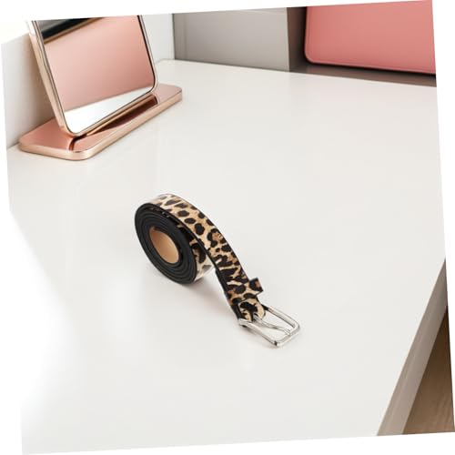 Leopard PU Leather Belt for Women Stylish Vintage Decoration Waist Belt for Jeans and Pants Light Brown Fashion Accessory for Daily and Special Occasions4