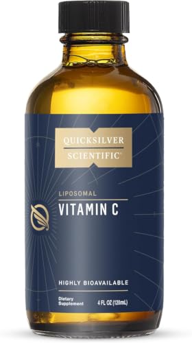 Quicksilver Scientific Liposomal Vitamin C - 1000mg Buffered Liquid Vitamin C Supplement - Immune + Antioxidant Support - Liposomes for Superior Absorption - Vegan + Non-GMO (4oz / 120ml)