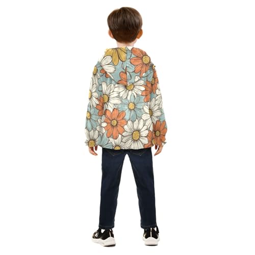 Brightly Colored Daisies Girls Fleece Jacket Girls Fall Jacket Girls Zip Up Hoodie Girls Sherpa Jacket 2-10T4