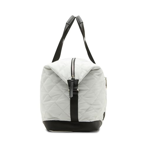Steve Madden Women's BAMOS Large Quilted Weekender in Nylon WTH Wristlet, Grey3