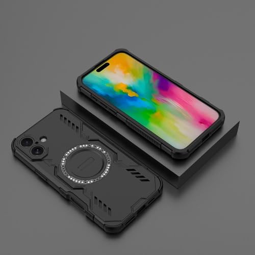 Image of Back Cover Case for Apple iPhone 16 Plus | 360 Protection Mobile Phone Case Mag-Safe | Camera Protection | i Phone 16 Plus Back Cover | iPhone 16Plus - Black TPU+PC