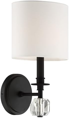 Crystorama Chimes 1 Light Black Forged Sconce