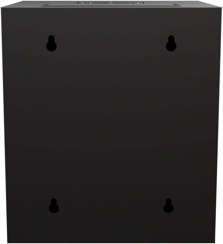 NavePoint 6U 10 Inch Network Server Cabinet, 11.8 inch Deep, Perforated Door, Black, Wall Mountable, 2 x Shelves, 1 x Blank Panel