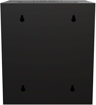 NavePoint 6U 10 Inch Network Server Cabinet, 11.8 inch Deep, Perforated Door, Black, Wall Mountable, 2 x Shelves, 1 x Blank Panel
