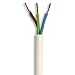 3 núcleos de cable redondos, blancos y flexibles, cable flexible, rollo completo...