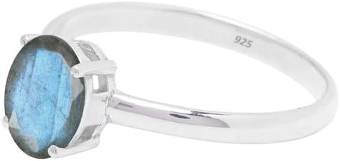 Natural Gemstone Ring, 925 Sterling Silver Ring Handmade Statement Ring For Women and Girls, Minimalist Gemstone Ring Engagement, Unique Christmas Jewelry Gift For, Promise Ring Size US