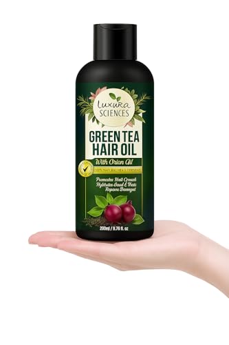 Luxura Sciences Green Tea Hair Oil with Onion Oil 200ml for Hair Improvement.