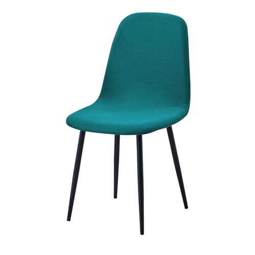 Image of HOKIPO 'SereneSolids' 140 GSM Shell Chair Cover, Mid Century Modern Dining Chair Cover, Pack of 1, Teal (AR-6248-TL)