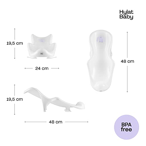 Miniatura 2 de Hylat Baby Accesorio De Baño Para Bebés - Una Valiosa Ayuda Para El Baño De Bebés Y Niños Desde El Nacimiento Hasta Los 6 Meses Aproximadamente. Blanco Yeti