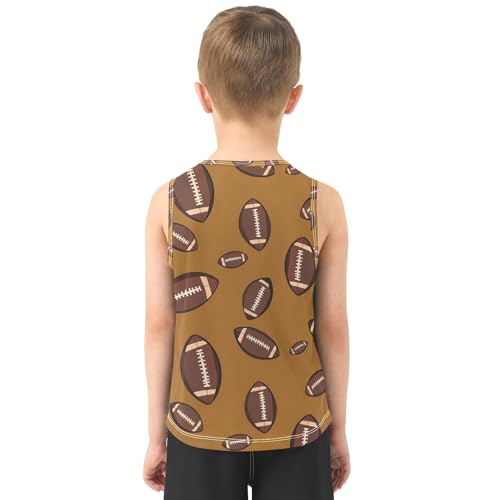 Rugby Brown Boys Tank Tops Quik Dry Toddler Tank Top Undershirts T-Shirts for 3-15 Years,3T3