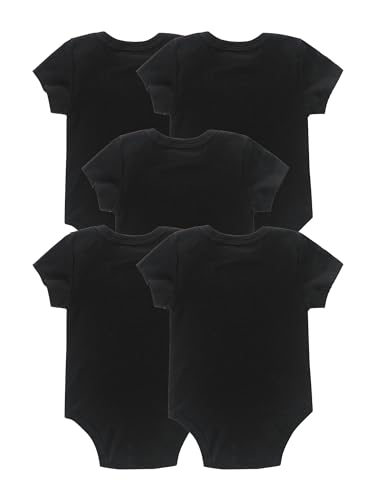 JYHOPE 5-Pack Newborn Infant Short Sleeve Pure Color Romper Bodysuit For Baby Girls And Boys Toddler Summer Clothes2