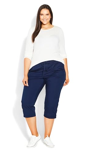 EVANS Women's Plus Size Capri Ctn Roll Up