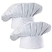 Hyzrz - Set di 2 Cappelli da Chef per Adulti, Elastici, Regolabili, Colore Bianco