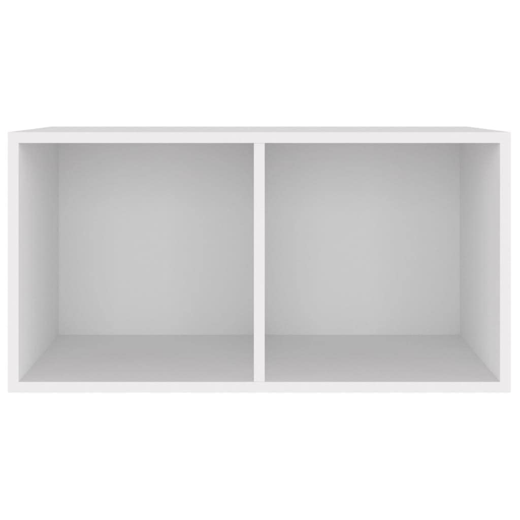 Scaffale portaoggetti per LP in legno bianco, 71 x 34 x 36 cm, per dischi in vinile, posizionabile orizzontalmente o verticalmente, compatto e facile da pulire, per soggiorno